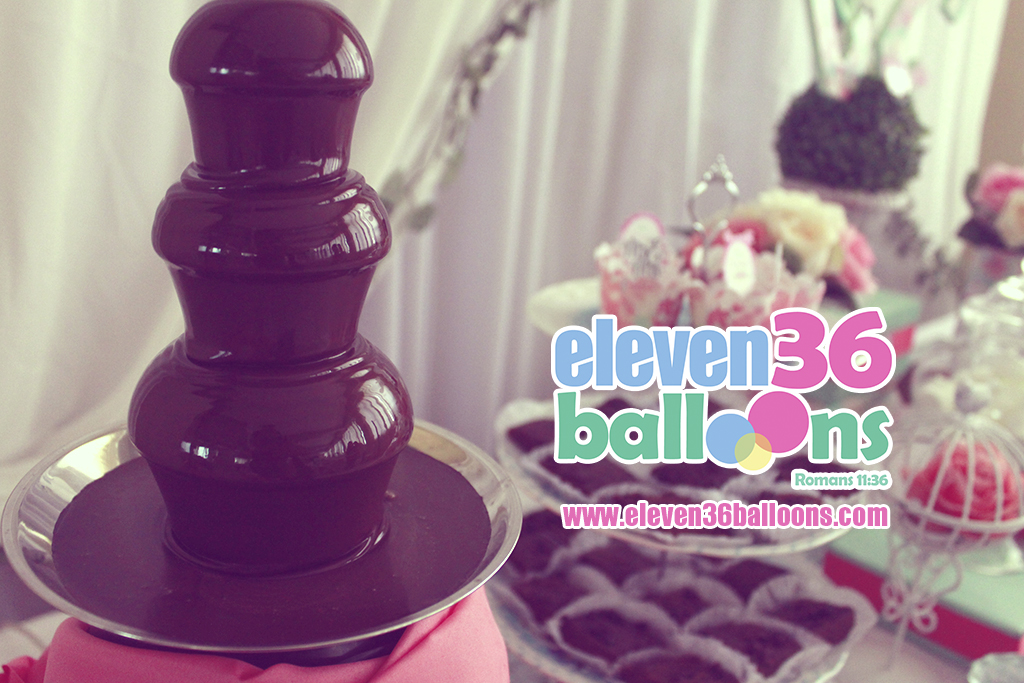 christonette_chris_wedding_mint_green_pink_theme_party_chocolate_fountain_rental_eleven36balloons_cebu